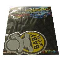 Наклейка дюралевая BABY in CAR овальная, желтый