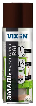 Краска-спрей эмаль Коричневая шоколадная (RAL 8017) акриловая, 520мл  VX38017 VIXEN (уп.6шт)