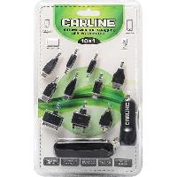 Зарядка телефона универсальная 12/24V 10 разъемов/ 2USB (1A и 2.1А) черная CARLINE® 