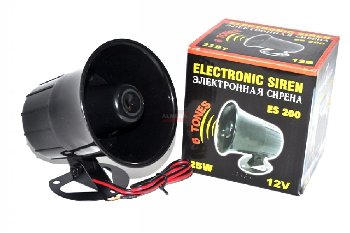 Сирена звуковая электрическая 12 V, 30 W (6-ти тональная) (ES-200/ 22000)