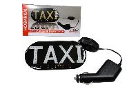 Знак-табло TAXI на стекло овал, 12/24V, водонепроницаемый, присоски, с выключателем (белый свет)