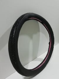 Оплетка экокожа-стразы M (37-39см) черный, стразы черные, шт.