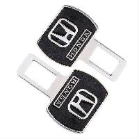 Заглушка ремня безопасности металлическая округлая, черная-хром HONDA (2 шт), к-т  HX-98 Honda SW