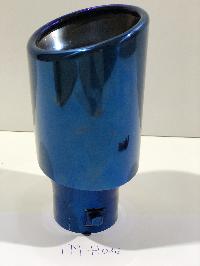 Насадка на глушитель d65D90 L170мм, округлый край, косой выход, синий металлик TM-H015