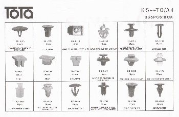 Пистон крепежный  KS-TO / A4  ( набор 365 шт.) TOYOTA  , к-т