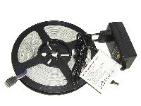 Светодиодная лента 12V/220 V, 5м, 30 диодов на метр, пульт, белый свет, катушка   Маяк