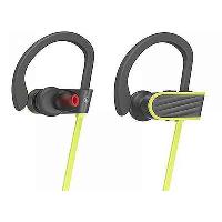 Наушники-Blutooth беспроводные с микрофоном, для занятий спортом, ES7, серые с зеленым,   HOCO