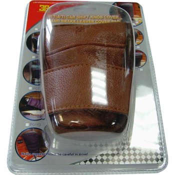 Чехол на ручку КПП кожа P3006  коричневый 
