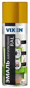 Краска-спрей эмаль Желто-цинковый (RAL 1018) акриловая, 520мл  VX31018 VIXEN (уп.6шт)