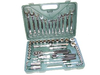 Инструмент 1/4,1/2" ( 61 предмет) головки, 2 трещотки, воротки,ключи, к-т  (1/4)