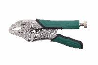 Зажим-тиски ручные, изогнутые губки, L 186мм (7") с фиксатором, обрезиненные ручки  71106 SATA (1/6)