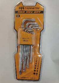 Ключи Г-образные TORX с внутренним отверстием ( 9 предметов) T10-50, L70-175мм, к-т   KK-352