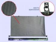 Шторка солнцезащитная 110 см. прямая черная/белая