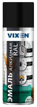 Краска-спрей эмаль Черная (RAL 9005), 520мл  VX19005 VIXEN (уп.12шт)
