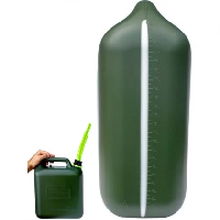 Канистра пластик 20л с мерной полосой и заливным устройством, зеленая  (1/12)