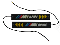 Ходовые огни диодные COB гибкие водонепроницаемые 12V, надпись цветная BMW (2 шт), к-т 