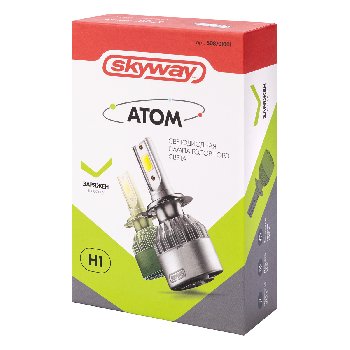 Лампа (LED аналог ксенона) H 1 (С6) 12V 26W 6000K 2500Lm P14,5s Атом C6 (2 шт), к-т SKYWAY S08701001
