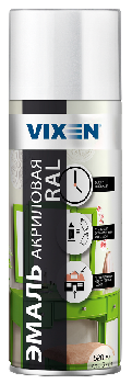 Краска-спрей эмаль Белый сигнальный (RAL 9003) акриловая, 520мл  VX39003 VIXEN (уп.6шт)