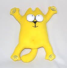 Игрушка в машину на присосках Кот Snoogy, 23*27см, желтый