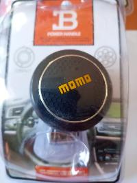 Ручкa на руль Лентяйка (спинер) круглая черная, надпись желтая MOMO 