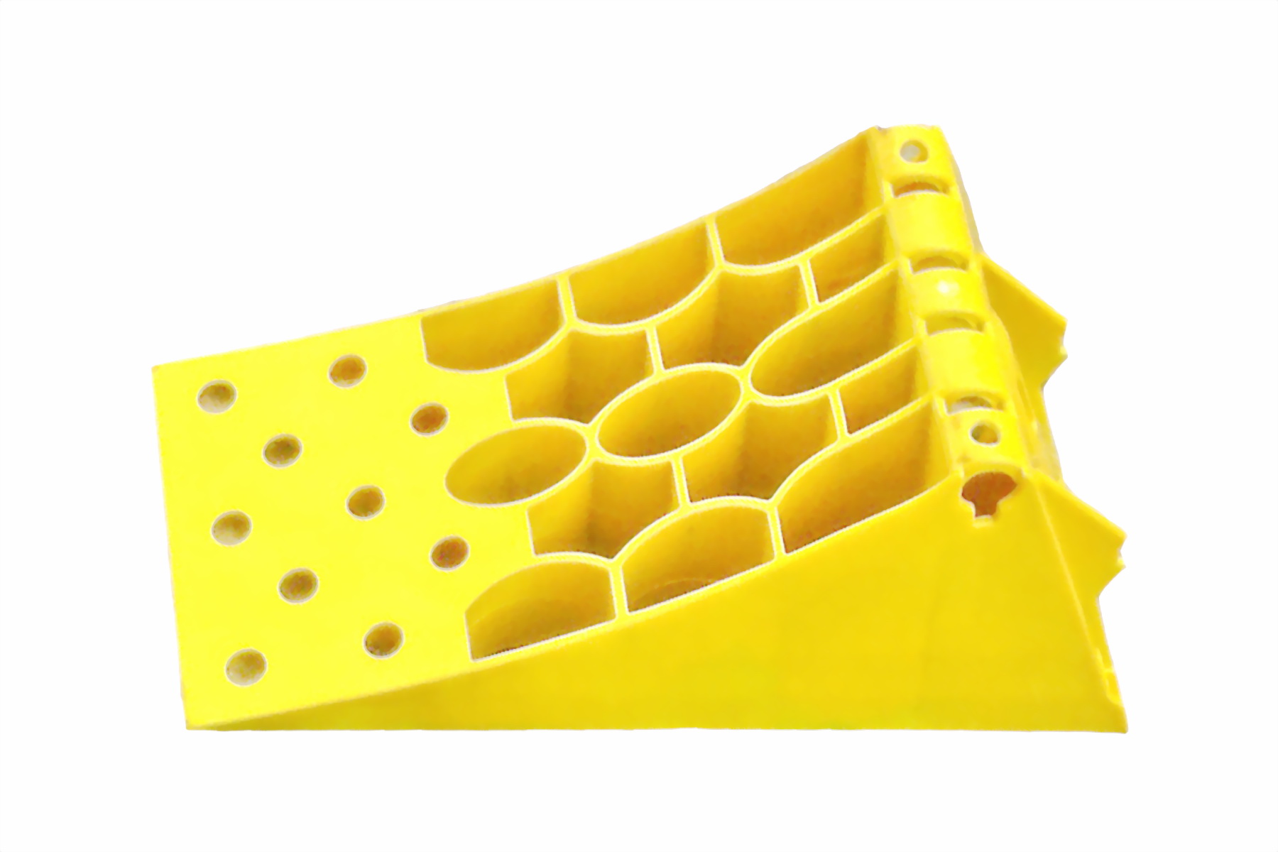 Упор под колесо (башмак) противооткатный 0,3 т пластиковый желтый 200*130*110 мм  