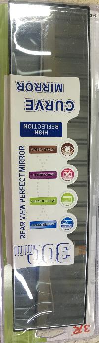 Зеркало салонное панорамное 300*70 мм, черная оправа, 3R-310