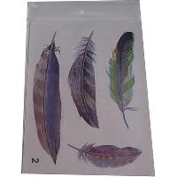 Наклейка декоративная Перо цветное (набор 4 шт), к-т   3D-N2