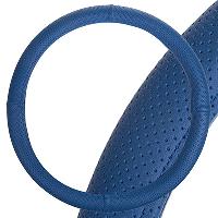 Оплетка экокожа перфорированная Port, М (37-39 см), синяя с синей строчкой SKYWAY S01102450