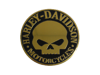Шильдик металлопластик HARLEY DAVIDSON круглая золото