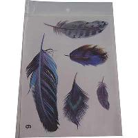 Наклейка декоративная Перо цветное (набор 5 шт), к-т   3D-N6