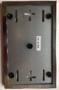 Рамка номера квадратная 290*170, нержавеющая сталь AK-8388-2 черная рамка (уп 20 шт)