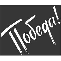 Наклейка 9 МАЯ вырезанная (245*300) «ПОБЕДА!» надпись цвет белый SW S08102005 (уп 1 шт)