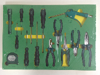 Инструмент бытовой ( 14 предметов) отвертки, рулетка, фонарик, пассатижи  в ложементе Т79(08901С) 