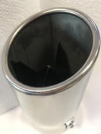 Насадка на глушитель d65D 70 L150 мм, округлый край, свисток, хром TM-7641