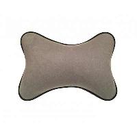 Подушка подголовник Косточка экокожа перфорированная, Серая (37302)