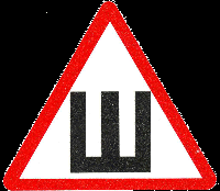 Наклейка ШИПЫ, треугольник 170*170 мм, красно-белый, большая, наружная