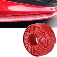Молдинг самоклеящийся на передний бампер, рулон 2.5м*5см, карбон красный (№11) 