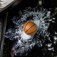 Наклейка 3D-Разбитое стекло 200*260, Мяч Баскетбольный, цвет коричневый (уп 1шт) S06501003 SW