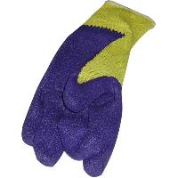 Перчатки х/б желтые, обливка области ладони-латекс фиолетовый, L1206 PUR XL (уп. 12/120 пар)