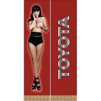 Вымпел прямоугольный (200*55) TOYOTA, с брюнеткой топлесс , фон бордовый S05101111