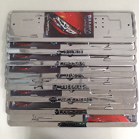 Рамка номера нержавеющая сталь с широким полем, рельеф, SUBARU, серебро