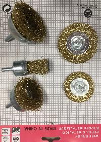 Щетка по металлу (крацовка) для УШМ (набор 5 предметов), к-т