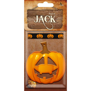 Ароматизатор подвесной пластина Тыква Джека на Хеллоуин ВАНИЛЬ JACK-07  (1/4/40) 