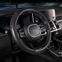 Оплетка экокожа с рельефными вставками Comfort-1, M (37-39 см), черная SKYWAY S01102043