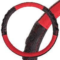 Оплетка экокожа комбинированная, вставки Соты, Racer-1, М (37-39 см), Красная, шт. SKYWAY S01102412