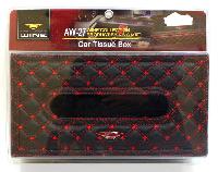 Чехол для салфетницы, кожа чёрная, красная строчка AUTOBAN 37867