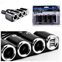 Адаптер прикуривателя 3 гнезда+2USB 3.1mA, 120W, 12/24V, штекер на проводе No.1503