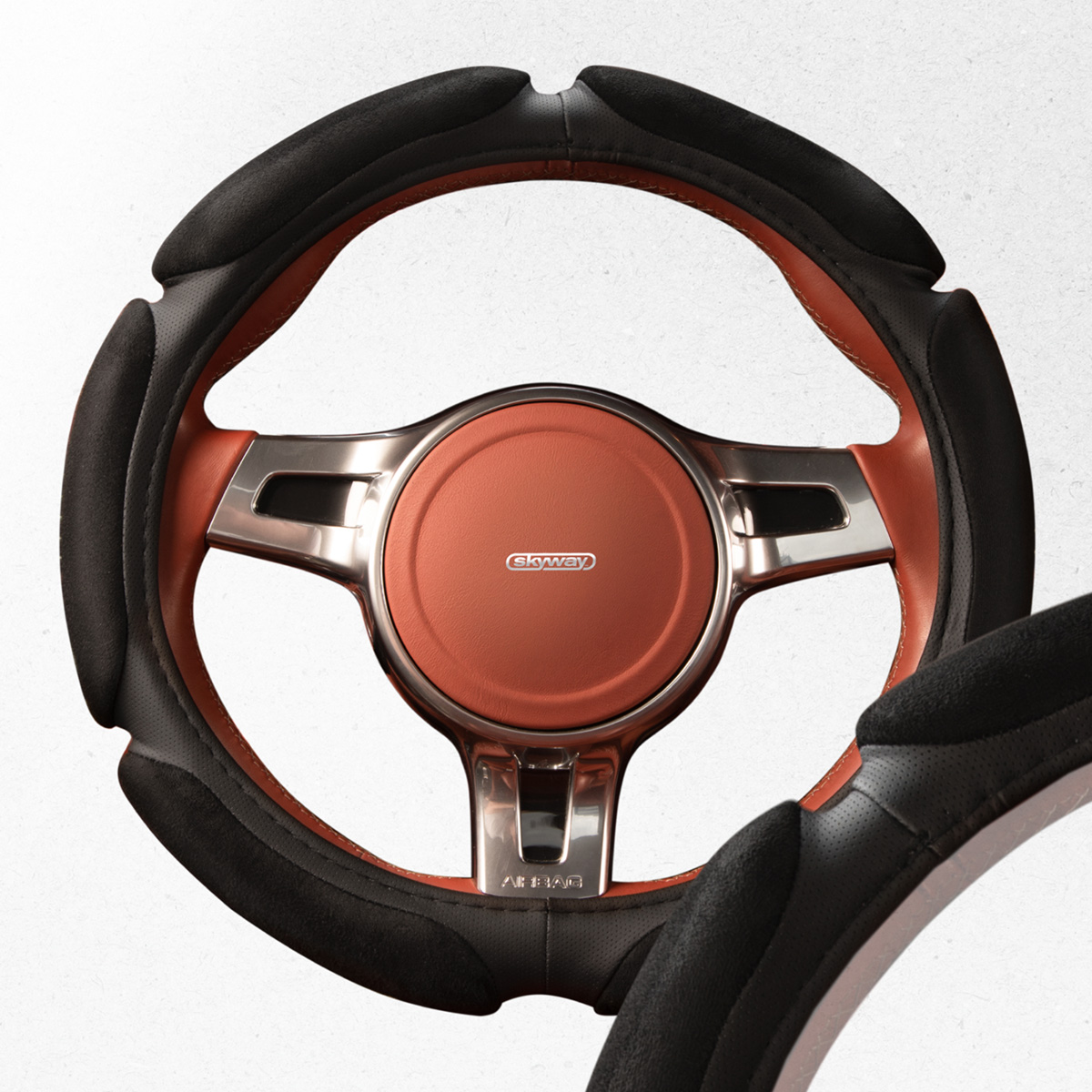 Оплетка замша Sponge classic, S (35-37 см) Черная, 6 подушечек замша Черная SKYWAY S01101060