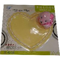 Коврик на панель ванночка 175*160 форма Сердце , кремовый, игрушка Мишка розовый