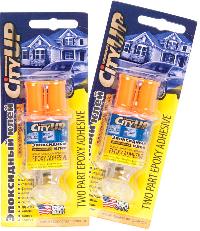 Клей двухкомпонентный эпоксидный прозрачный в шприце,  6 мл., UP-89,  CityUp   (уп.1/144 шт.)